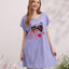 Sweet Cat Bow Bow Polyester Cotton Short Sleeves Sleep Dress