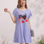 Sweet Cat Bow Bow Polyester Cotton Short Sleeves Sleep Dress