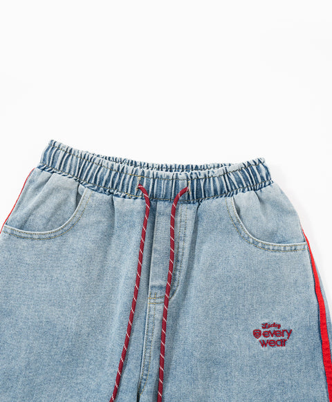 Call Me Lucky Denim Drawstring Long Pants