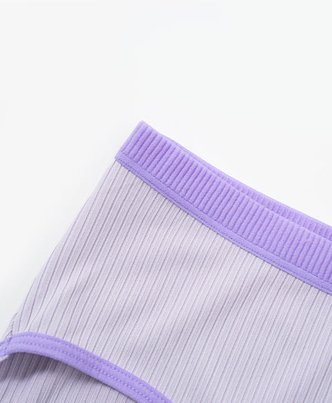 Contrast Rib Low Waist Hipster Panties