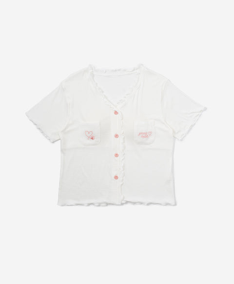 Catitude-ing Jacquard Short Sleeves Top & Shorts Set