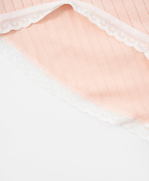 Country Style Low Waist Midi Ribbed Cotton Panties