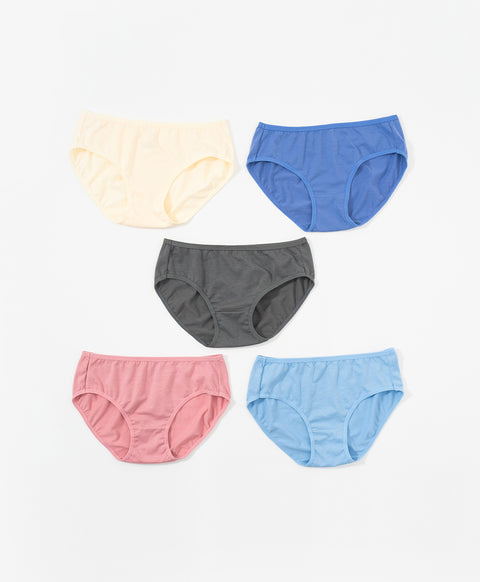 Fresh Cotton Mid Waist Midi 5pcs Pack Panties