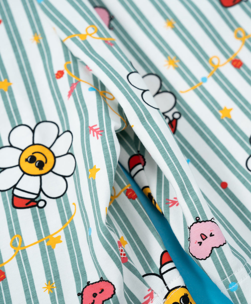 Junior Jolly Smiley Short Sleeves PJ Top & Shorts Set