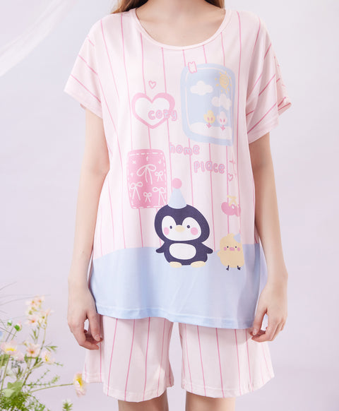 Cozy Home Place Short Sleeves Microfiber Top & Bottom Sleep Set