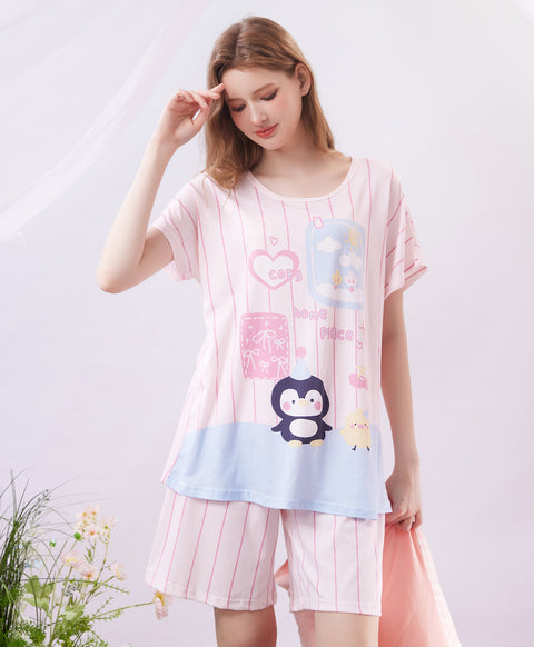 Cozy Home Place Short Sleeves Microfiber Top & Bottom Sleep Set