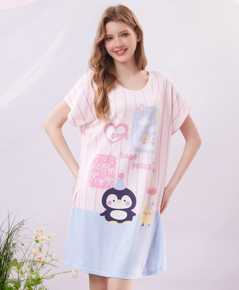 Cozy Home Place Microfiber Short Sleeves Sleep Dress