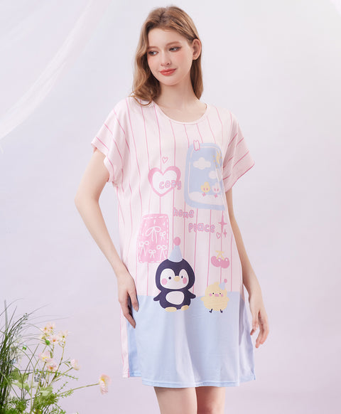 Cozy Home Place Microfiber Short Sleeves Sleep Dress