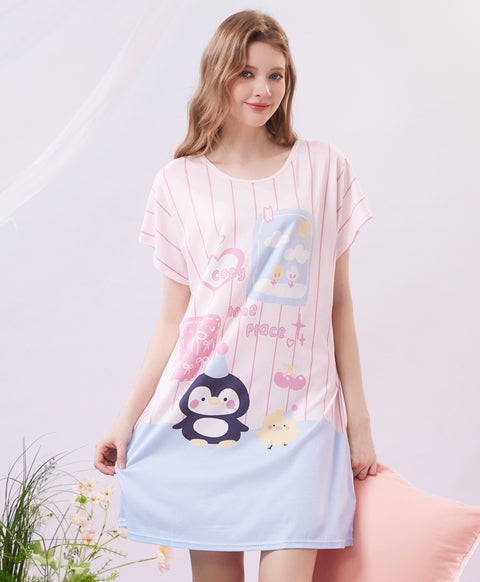 Cozy Home Place Microfiber Short Sleeves Sleep Dress