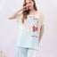 Times To Sleep Short Sleeves Microfiber Top & Bottom Sleep Set