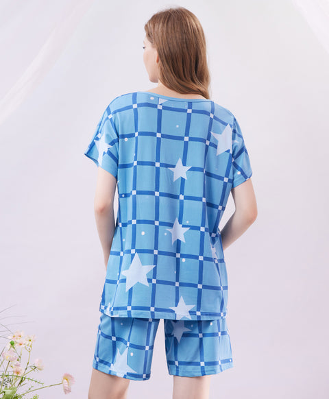 Have a Lovely Day Short Sleeves Microfiber Top & Bottom Sleep Set