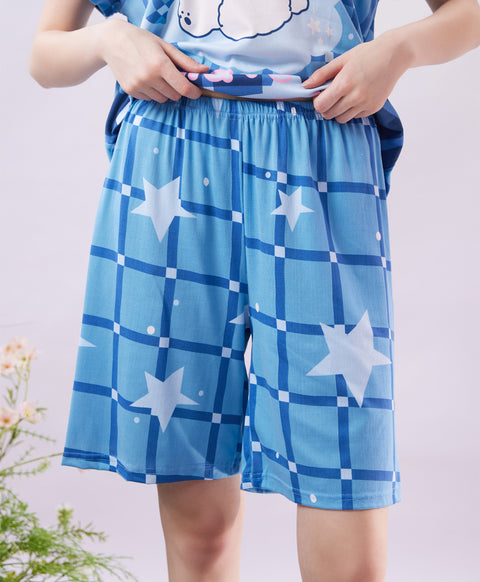 Have a Lovely Day Short Sleeves Microfiber Top & Bottom Sleep Set