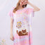 Cute Kitty Microfiber Short Sleeves Sleep Dress