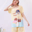 Good Night Short Sleeves Microfiber Top & Bottom Sleep Set
