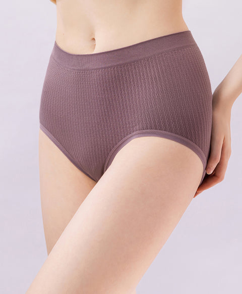 Jacquard Seamless Knit Mid-High Waist Hipster Panties