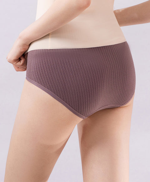 Jacquard Seamless Knit Mid-High Waist Hipster Panties