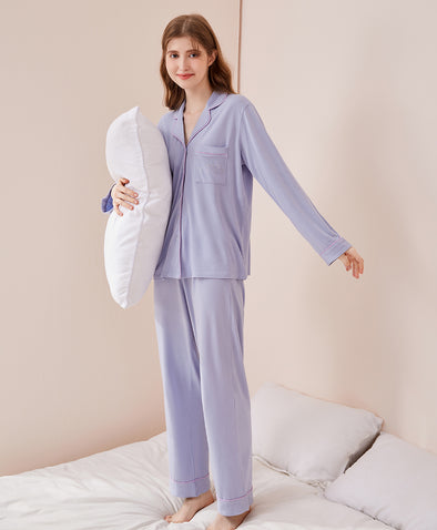 Cozy Minimalist Long Sleeves Pajama Set