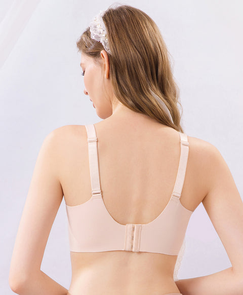 High Coverage Sculpting Side Panel Laminated Wireless Bralette with Back Hooks