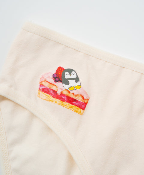 Penguin Patisserie 5pcs Mid Waist Midi Graphic Pack Panties