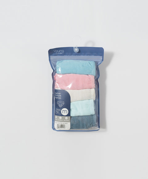 Winter Cotton Mid Waist Midi 5pcs Pack Panties