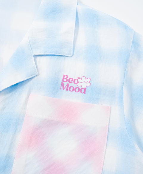 BedMood Cremo & Mello Join The Late Morning Coffee Club Polyester PJ Short Sleeves Top & Long Pants Set - Blue