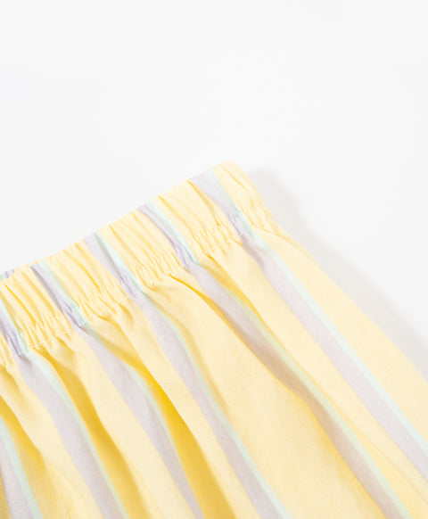 BedMood Mello No Tasks. Just Vibes Polyester PJ Short Sleeves Top & Shorts Set - Yellow