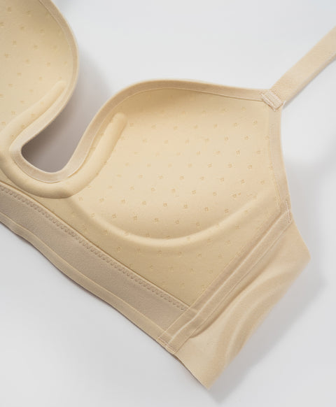 Second Skin Soft Seamless Wireless Low-Back Demi Push Up Plunge Bra
