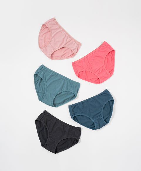 Beat Cotton Mid Waist Midi 5pcs Pack Panties