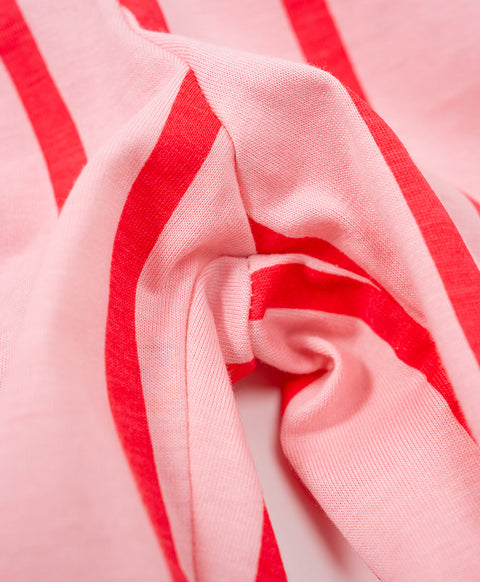 BedMood Cremo & Mello No Rush. No Rules Cotton Blend Short Sleeves Top & Long Pants Set - Pink
