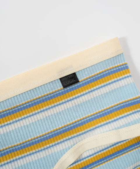 Preppy Stripes Low Waist Midi Ribbed Cotton Panties