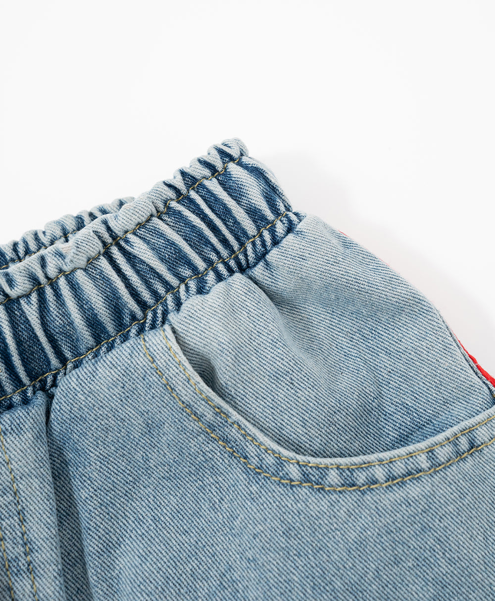 Call Me Lucky Denim Drawstring Long Pants