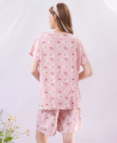 Enjoy the Moment Good Day Short Sleeves Microfiber Top & Bottom Sleep Set