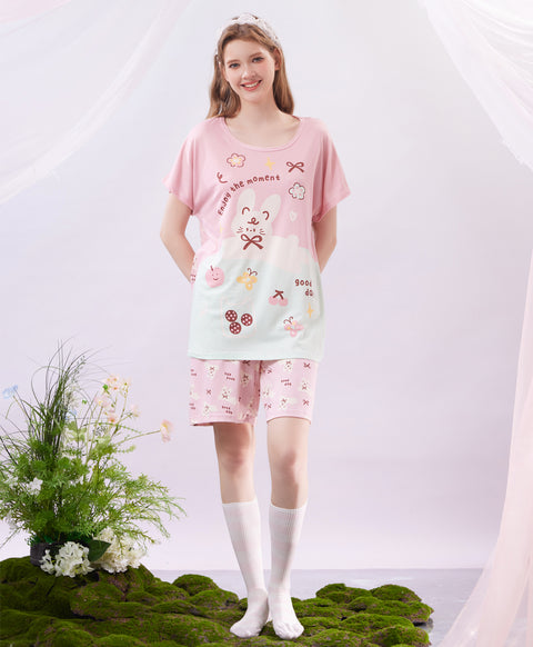 Enjoy the Moment Good Day Short Sleeves Microfiber Top & Bottom Sleep Set