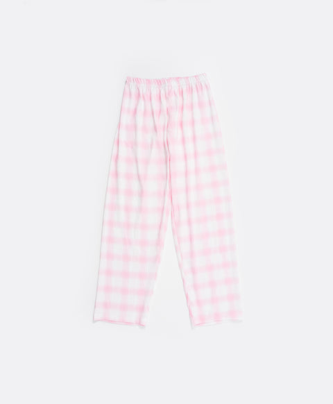 BedMood Cremo & Mello Join The Late Morning Coffee Club Polyester PJ Short Sleeves Top & Long Pants Set - Pink