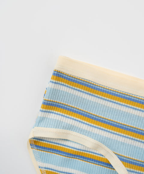 Preppy Stripes Low Waist Midi Ribbed Cotton Panties