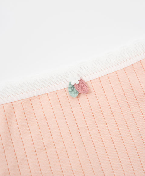Country Style Low Waist Midi Ribbed Cotton Panties
