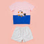 Meow-lloweeen Party Short Sleeves Top and Short Sleep Set