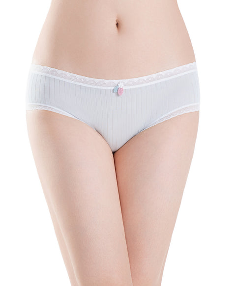 Country Style Low Waist Midi Ribbed Cotton Panties