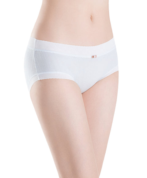 Delicate Bow Low Waist Hipster Ribbed Cotton Panties