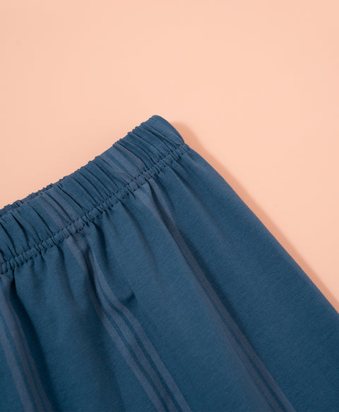 Cookies d'amore Satin Short Sleeve Top & Short PJ Set-Dark Blue