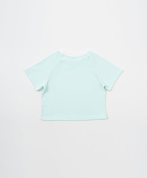 Peekaboo Relaxed Fit Raglan Crop Tee