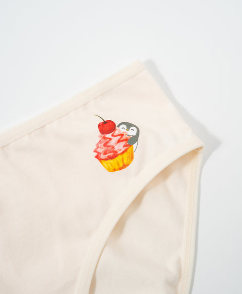 Penguin Patisserie 5pcs Mid Waist Midi Graphic Pack Panties
