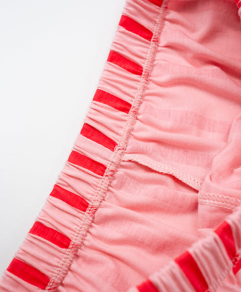 BedMood Cremo & Mello No Rush. No Rules Cotton Blend Short Sleeves Top & Long Pants Set - Pink