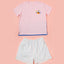 Meow-lloweeen Party Short Sleeves Top and Short Sleep Set