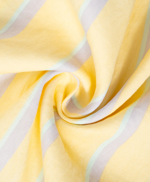 BedMood Mello No Tasks. Just Vibes Polyester PJ Short Sleeves Top & Shorts Set - Yellow