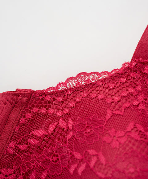 Spring Lace 3/4 Cup Full Coverage Wireless Bra