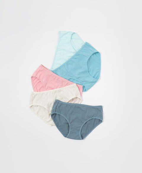 Winter Cotton Mid Waist Midi 5pcs Pack Panties