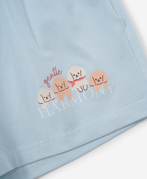 Junior Gentle Harmony Long Sleeves Top & Shorts Sleep Set