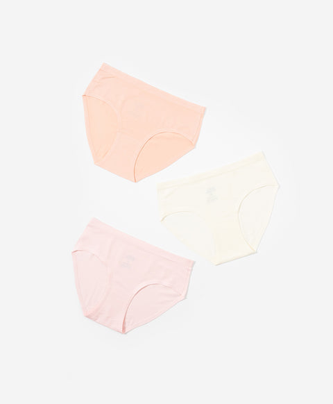 Junior Uniform Buddy Low Waist Mini Seamless Laminated 3pcs Modal Spandex Pack Panties