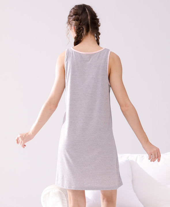 Cute Cat Club Sleeveless Sleep Dress